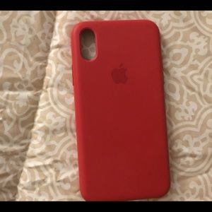 All red I phone x case from sprint used